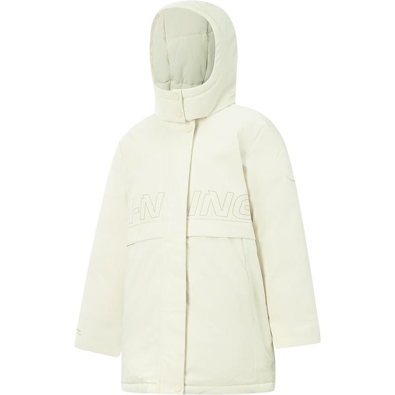 LI-NING Girls Water-Repellent Mid-Length 85% Duck Down Jacket 160