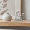 Jijijing 3D Printed Sculpture, One-Piece Molding Desktop Figure, Abstract Woman Cat Art Ornament for Home Decor Gift