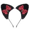 Themed Party Ear Headband with Soft Plush Texture, Ribbon Detail and Hanging Charm for Costume Styling and Photos