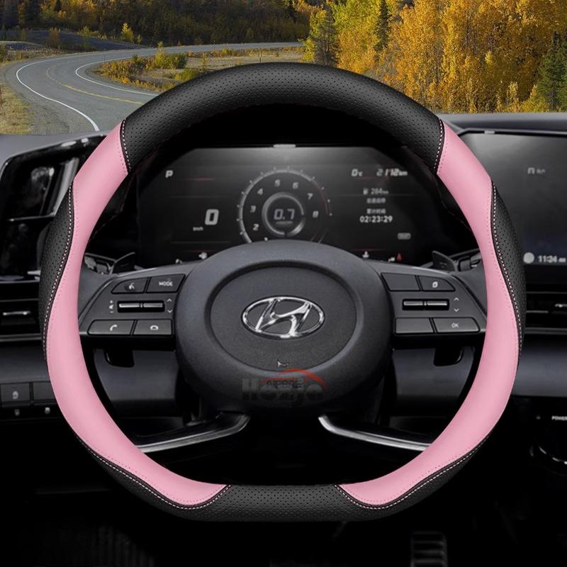 Leather Car Steering Wheel Cover for Hyundai I30 Tucson Nx4 I20 Ix35 Accent I10 Getz Kona I40 Elantra H1 I30n Santa Fe Veloster