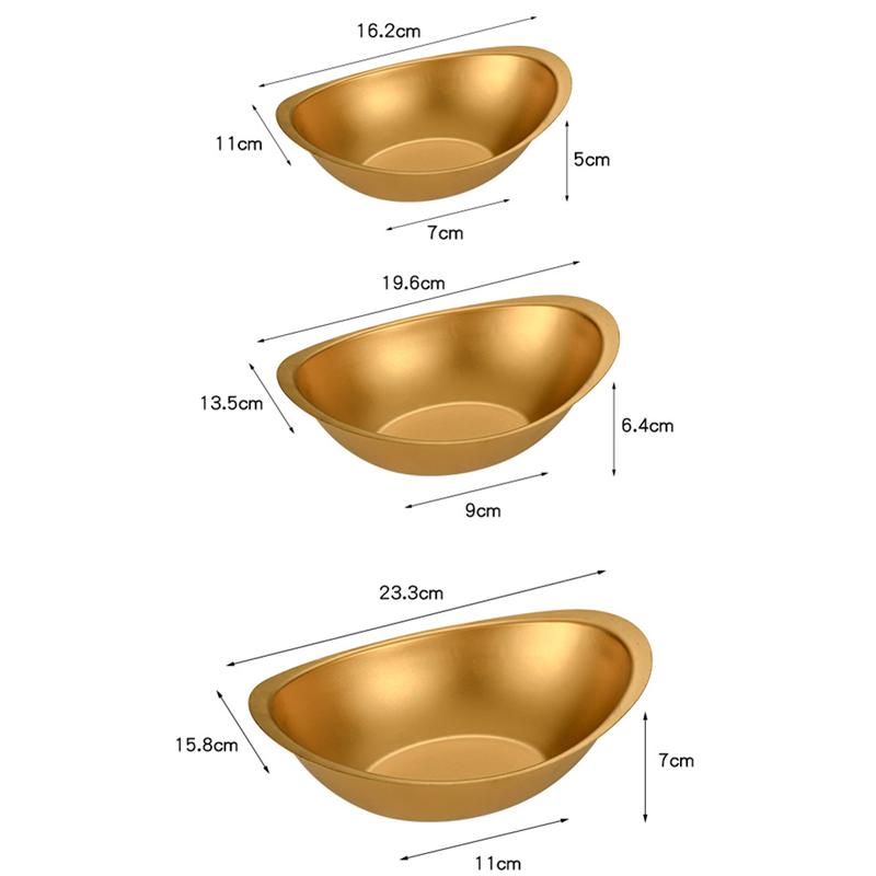 304 Stainless Steel Korean Tableware Ingot Bowl Creative Salad Sugar Fruit Bowls Plates Dishes for Food Kitchen Utensils
