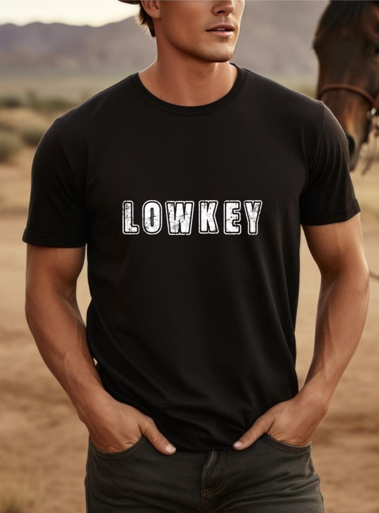 LOWKEY Varsity Lettering T-Shirt – Vintage Graphic Tee | Unisex Streetwear Casual Shirt | Soft Tri-Blend Everyday Tee Gift S