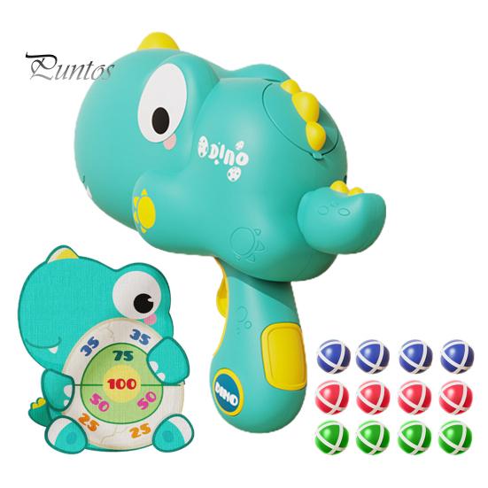 Dart Board Game for Kids 3-8 Years Old Indoor Outdoor Toy Set with Launcher 12 Sticky Balls Cartoon Dinosaur Image Fun Party Game Gift