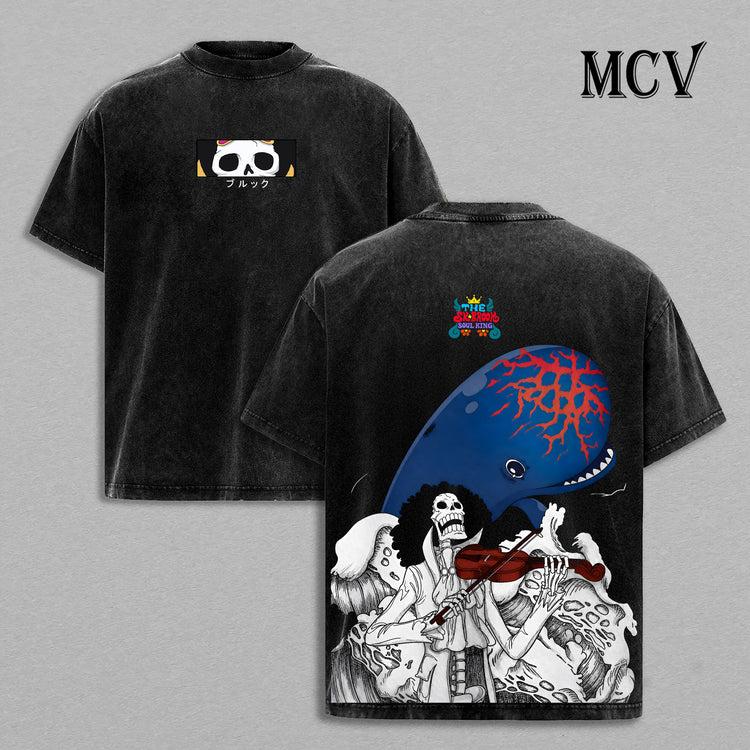 One Piece Anime Men's Women's Vintage Washed Oversized T-shirt Hip Hop Streetwear Y2k Harajuku Cotton Short Sleeve High Quality Female Male Clothing