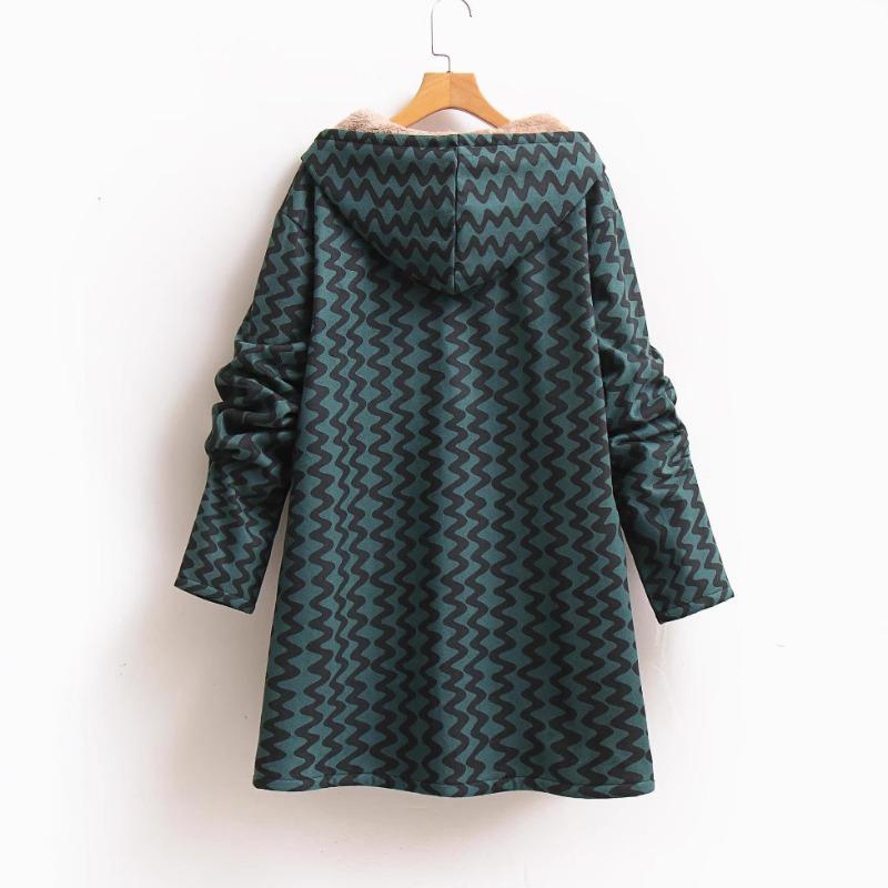 Fashion Women's Casual Coat Autumn and Winter New Loose Hooded In The Long Fashion Warm Velvet Coat