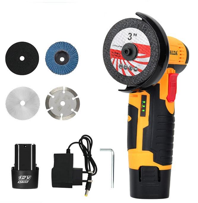 Cordless Mini Angle Grinder - Rechargeable Lithium Battery Polisher & Cutter
