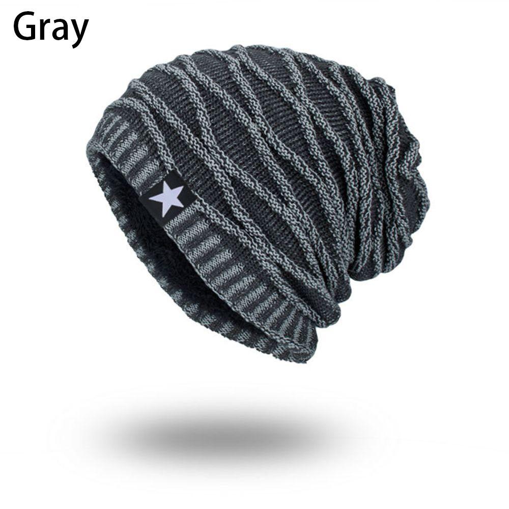 Damen und Herren Slouchy Fleecegefüttert Winter Warme Mütze Strickmütze Skull Cap Herren Beanie