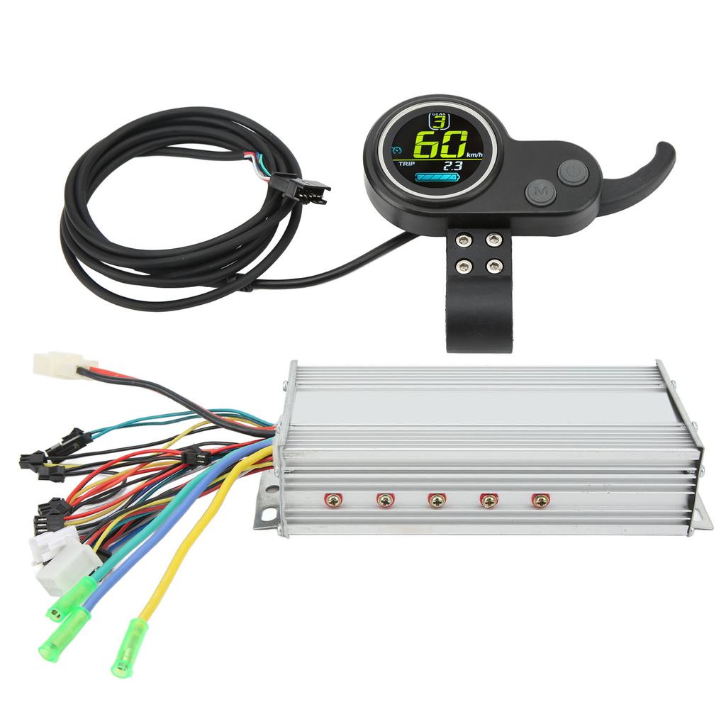 1000W 36V 48V Brushless Speed Motor Controller LCD Round Display with Thumb Throttle for Electric