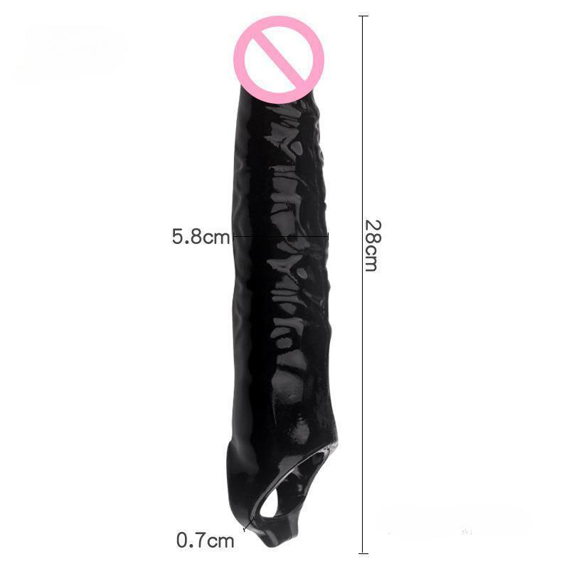 28cm Super Size Big Penis Sleeve Penis Extender 6cm Penis Enlargement Reusable Condom Sex Toys for Men Delay Ejaculation