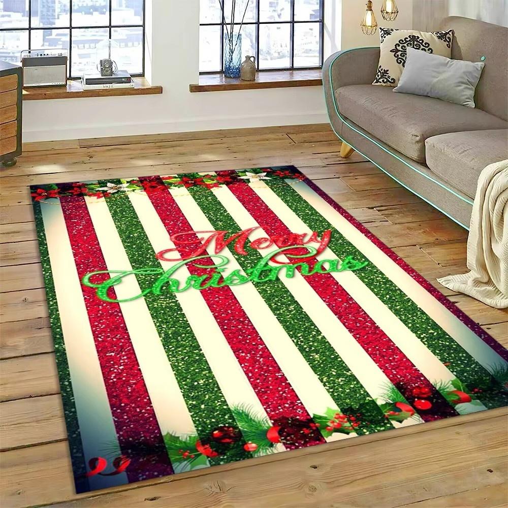Weihnachtsteppich Rot und Weiß Schneeflockenmuster Feiertagsboden für Wohnzimmer Schlafzimmer Küche Boden Weihnachtsfeier Dekoration