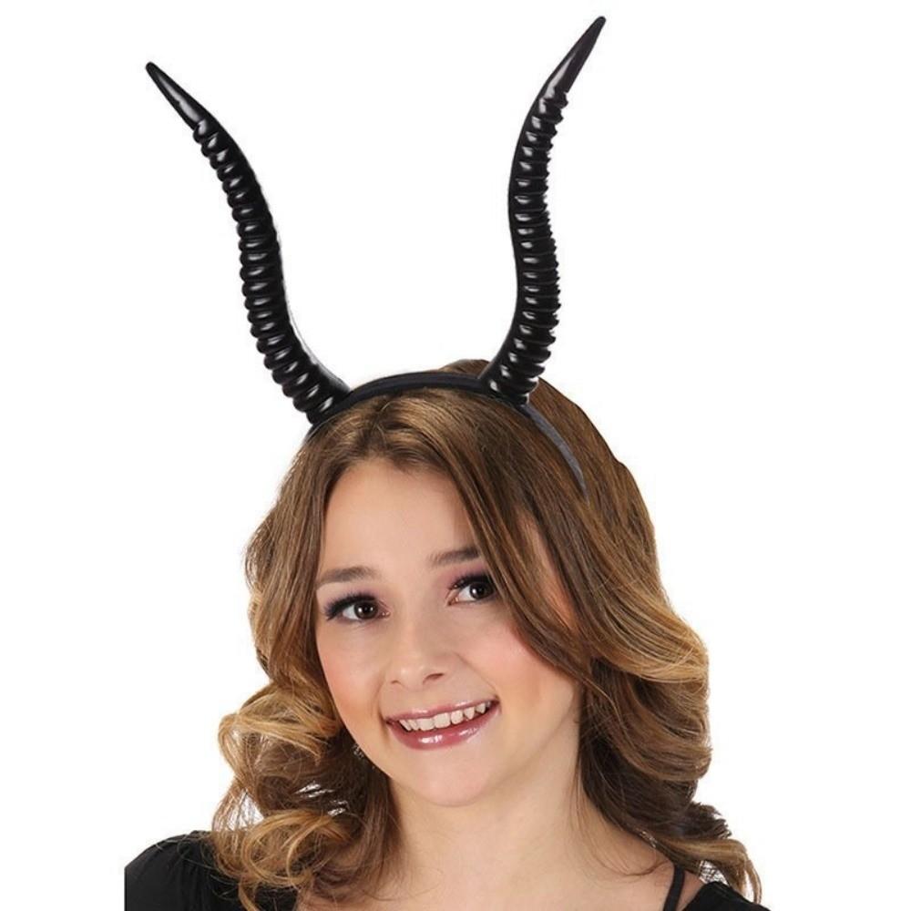 Cosplay Demon Horns Headwear Gothic Cow Horn Hair Hoop Halloween Devil Headband Photo Props