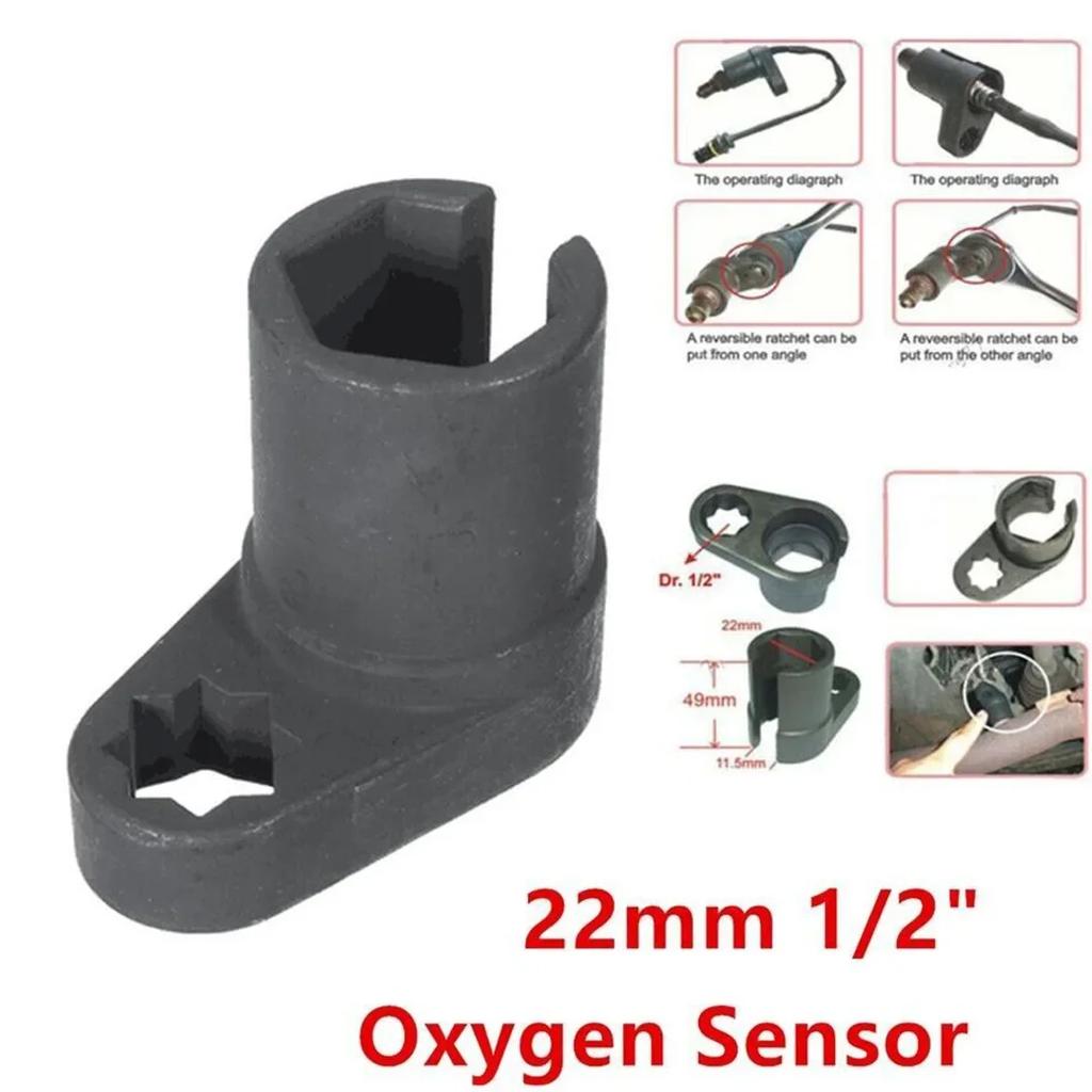 3/8" 22MM Offset Oxygen Sensor Socket Wrench Oxygen Sensing Wrench Oxygen Sensor Auto Repair Removal Tool Oxygen Sensor Socket