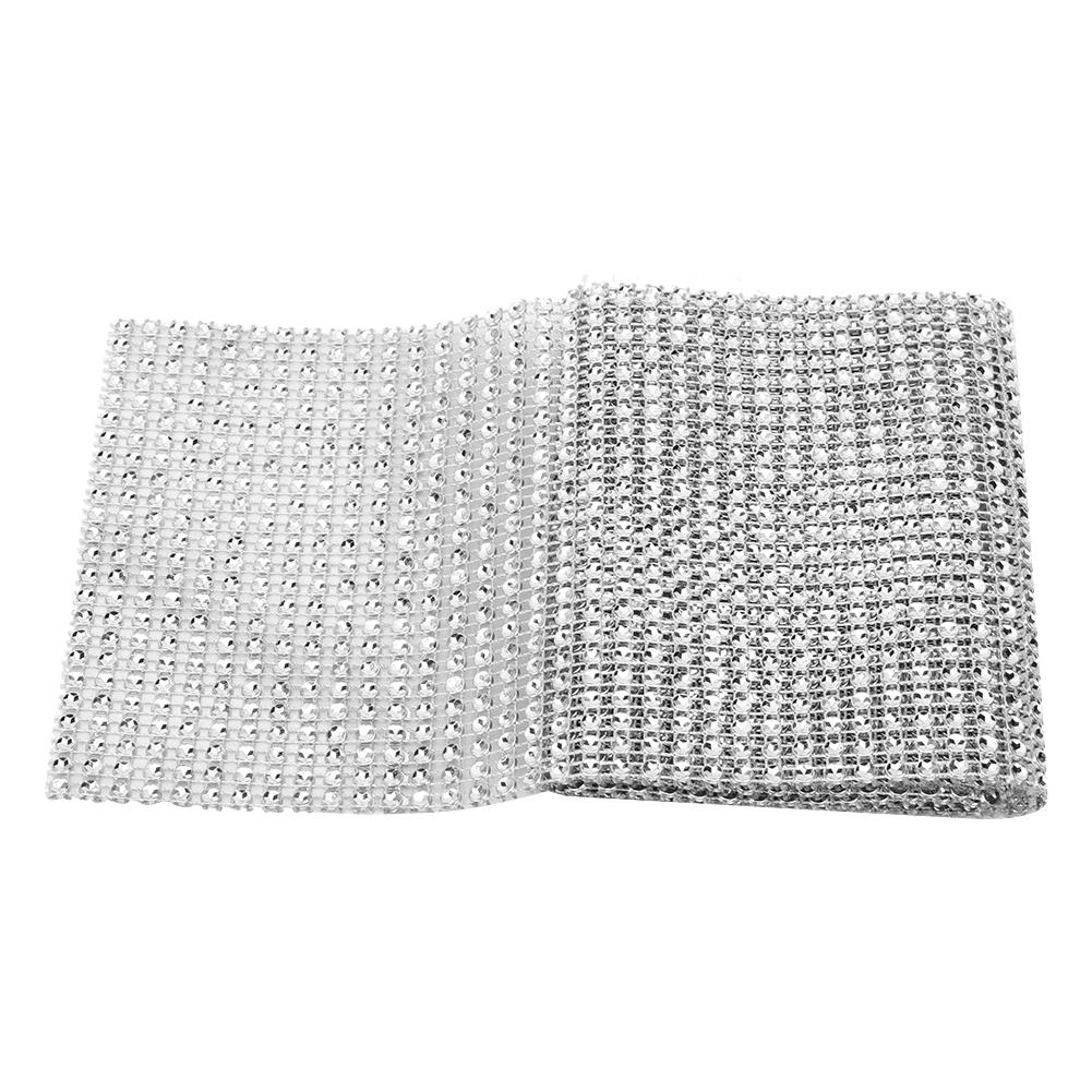 24 Rows Plastic Rhinestone Mesh Ribbon Sewing Trim Garment Accessories Decoration