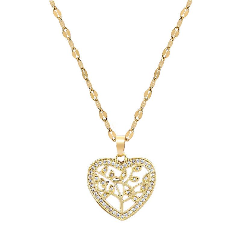 Love Leaves Light Luxury Banquet Wedding Necklace Women'S Versatile Collarbone Chain Titanium Steel Chain