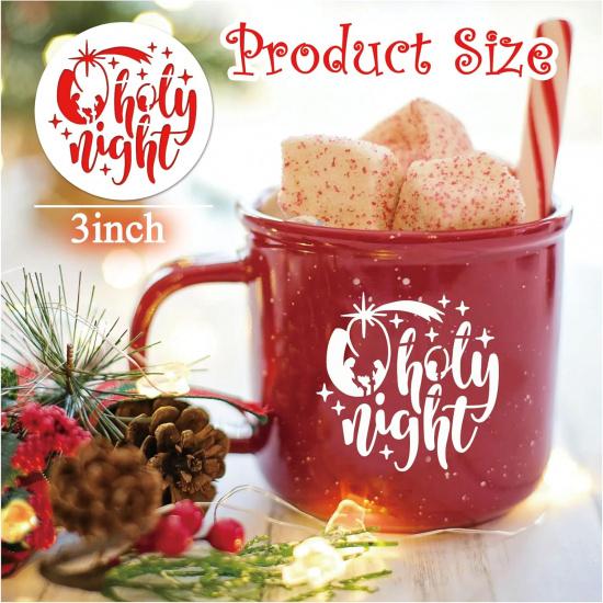 60pcs Christmas Stencils for Painting on Wood 3 Inch Small Nativity Ornament Reusable Holiday Xmas Drawing Stencil Templates for Wood DIY Crafts Card