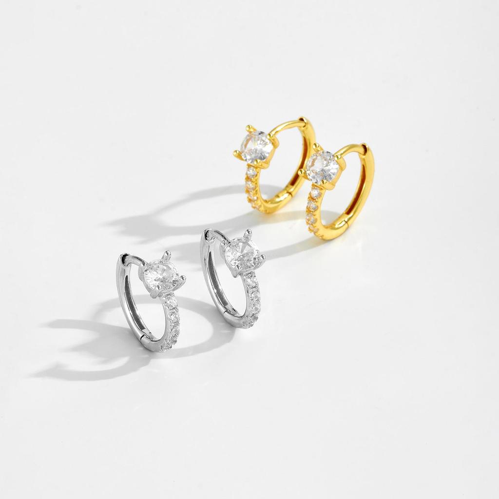 ANDYWEN 925 Sterling Silver Hoop Earrings Ladies Earrings Irregular Cubic Zirconia Earrings Fine Jewelry Gifts