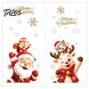 Office Glass Door Decorations 2Pcs Christmas Window Clings, Santa Claus Elk Static Decals, Clings Removable Cute Cartoon Holiday Stickers for
