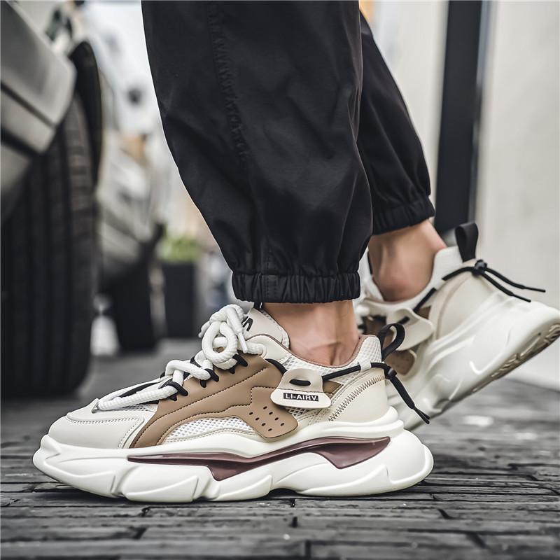 Módní pánské tenisky Trendy robustní tenisky Pánská ležérní obuv Zvyšující výšku Silná podrážka Sportovní obuv Pánské Zapatillas Hombre