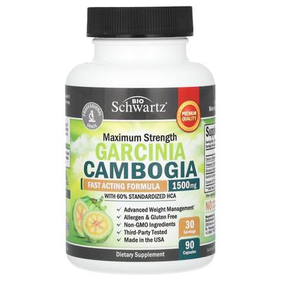 Garcinia Cambogia, Maximale Stärke, 1.500 mg, 90 Kapseln (500 mg pro Kapsel)