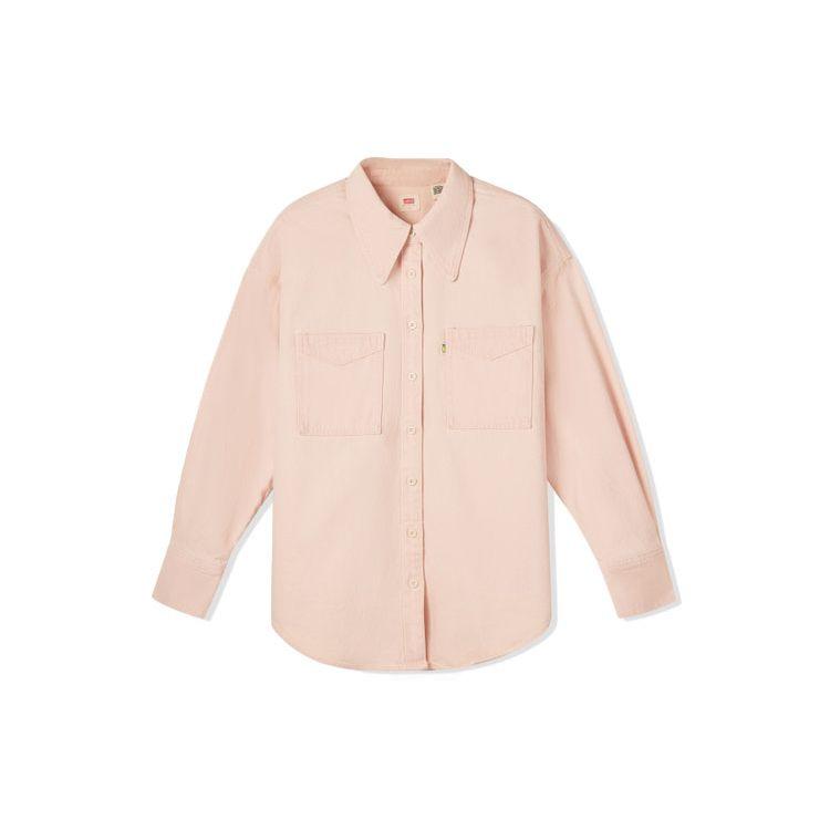 

Levis SS22 Однотонная джинсовая рубашка с карманом на пуговицах и длинным рукавом для женщин Розовый A1776-0005 XXS