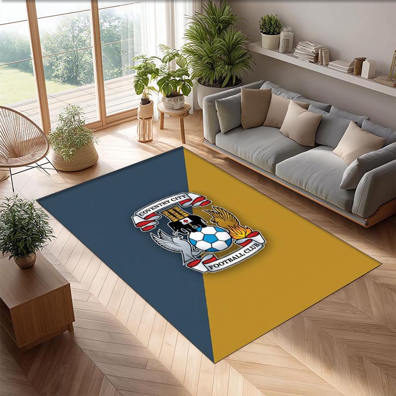 Tappeto in Velluto di Cristallo con Stampa del Coventry City Football, Comodo Assorbente d'Acqua Antiscivolo Tappeto per Pavimenti Interni