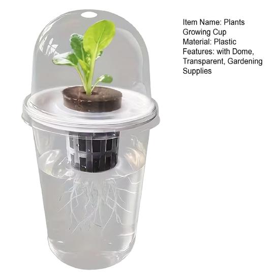 1/2/3/5/6/8/10Pcs Hydroponic Plants Growing Cup with Dome Transparent Plants Germination Pot Gardening Nursery Plants Starting Container