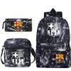 Student Backpack Set of 3 Star Player Print Oxford Cloth Bookbag Shoulder Bag Pencil Case Combo Large Capacity School Bag Gift for Teens