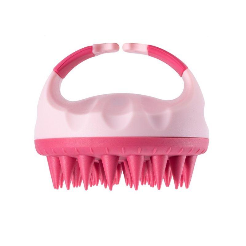 Escova de Shampoo de Silicone Portátil Manual Redonda Macia Massagem Couro Cabeludo Escova de Cabelo