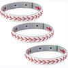 1 or 3 Pcs Genuine Leather Baseball Bracelet Wristbands Baseball Gifts for Boy Men Women Girl Players Sports Team
