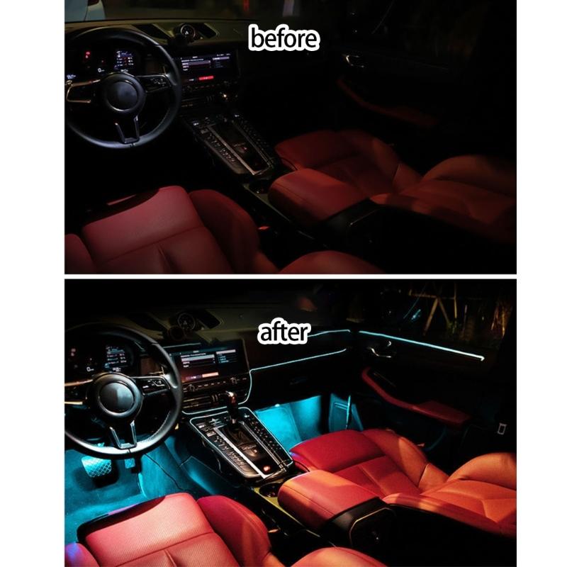Flexible Cold Glow LED Car Ambient Lights Strips Easy Installation Energy Efficient Multicolor Mood Lighting for Driving