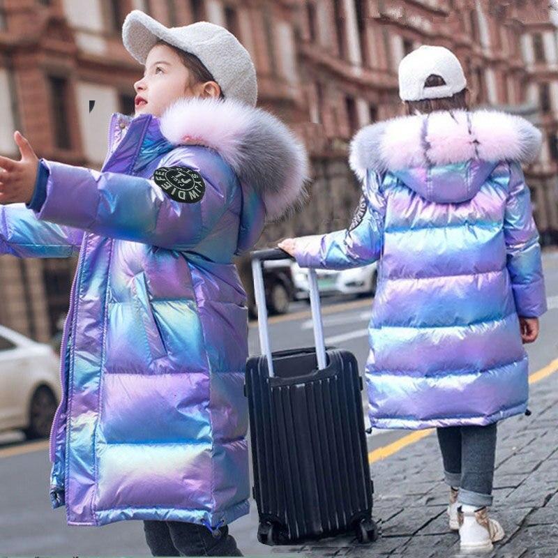 Winter Down Cotton Jacket Girls Waterproof Hooded Coat Children Outerwear Clothing Teenage 4-14Y Clothes Kids Parka Snowsuit