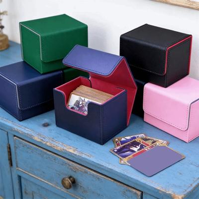 Fit 100 Single Sleeved Trading Card Deck Box Flip Cover Game Cards Storage Box  Sports Cards