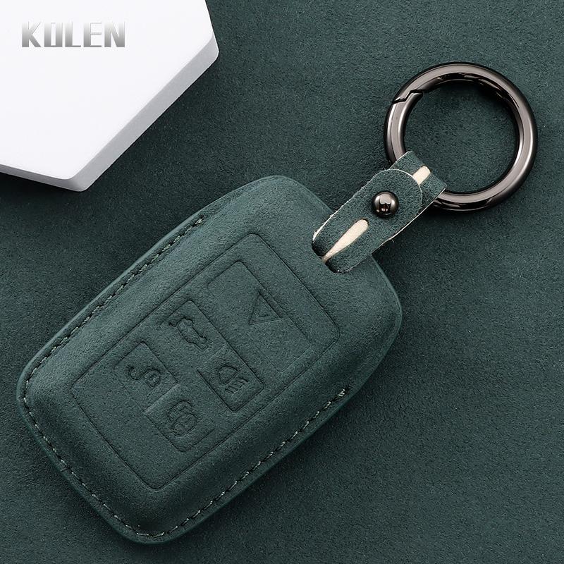 Leather Car Remote Key Case Cover Shell For Land Rover Range Rover Evoque Discovery Sport Velar For Jaguar Xe E-Pace Xf Keyless