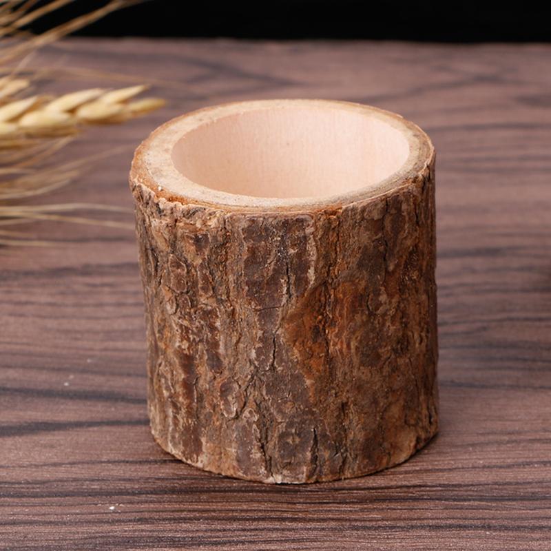 1PC Artizanat grămadă plantă flori parcelă Artizanat grămadă din lemn sfeșnic ornament pentru lumânări