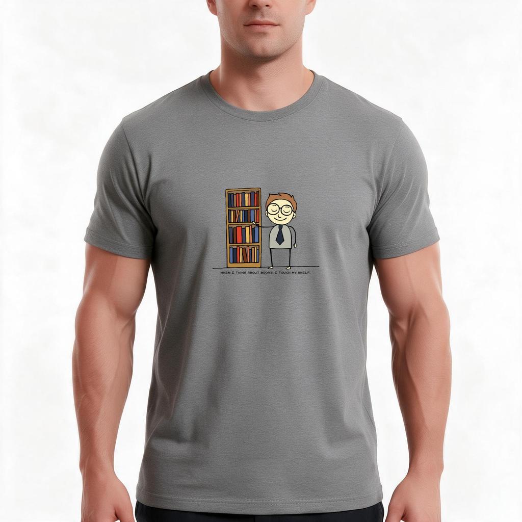 When I Think About Books Tshirt Summer Casual Cotton Tee Oversized Streetwear Tops Vintage Graphic Print Unisex Unisex Unisex