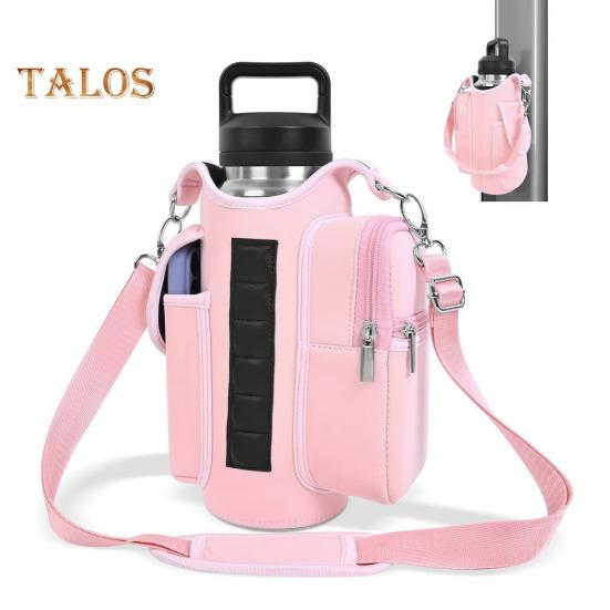 Magnetic Water Bottle Holder Crossbody Bag Waterproof Oxford Kettle Pouch for Gym Outdoor Hiking Fitness Essentials Organizer