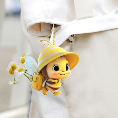 Bee Decorative Pendant Acrylic Hanging Ornament Adorable Appearance Vivid Color Lightweight Christmas Tree Pendant Charm KTY