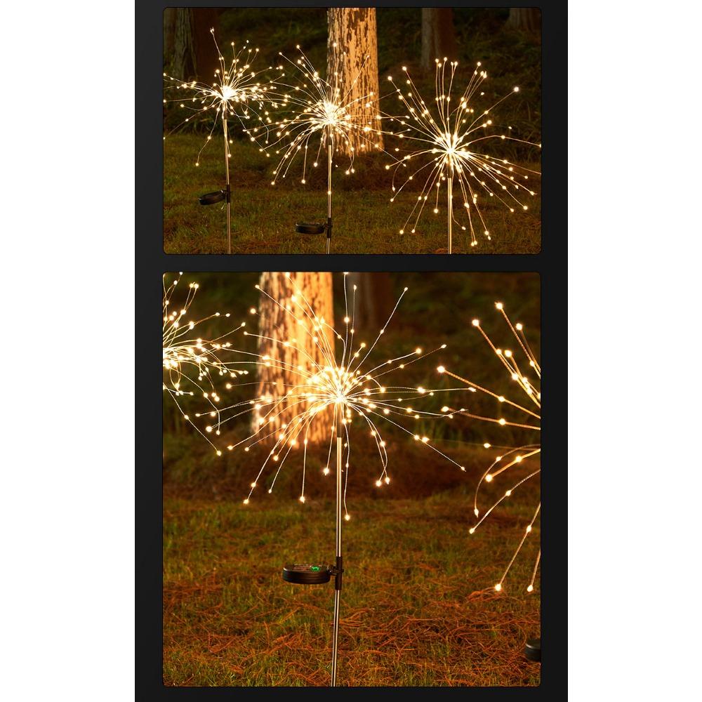 Outdoor 120-420 LED DIY Solar Firework Lights Garden Decoration Fairy Lights Waterproof Dandelion Lawn Lamp for Garden Landscape Lawn Decor
