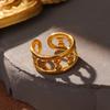 Cold wind fashion stainless steel European and American ring temperament line high-end sense gold hand jewelry