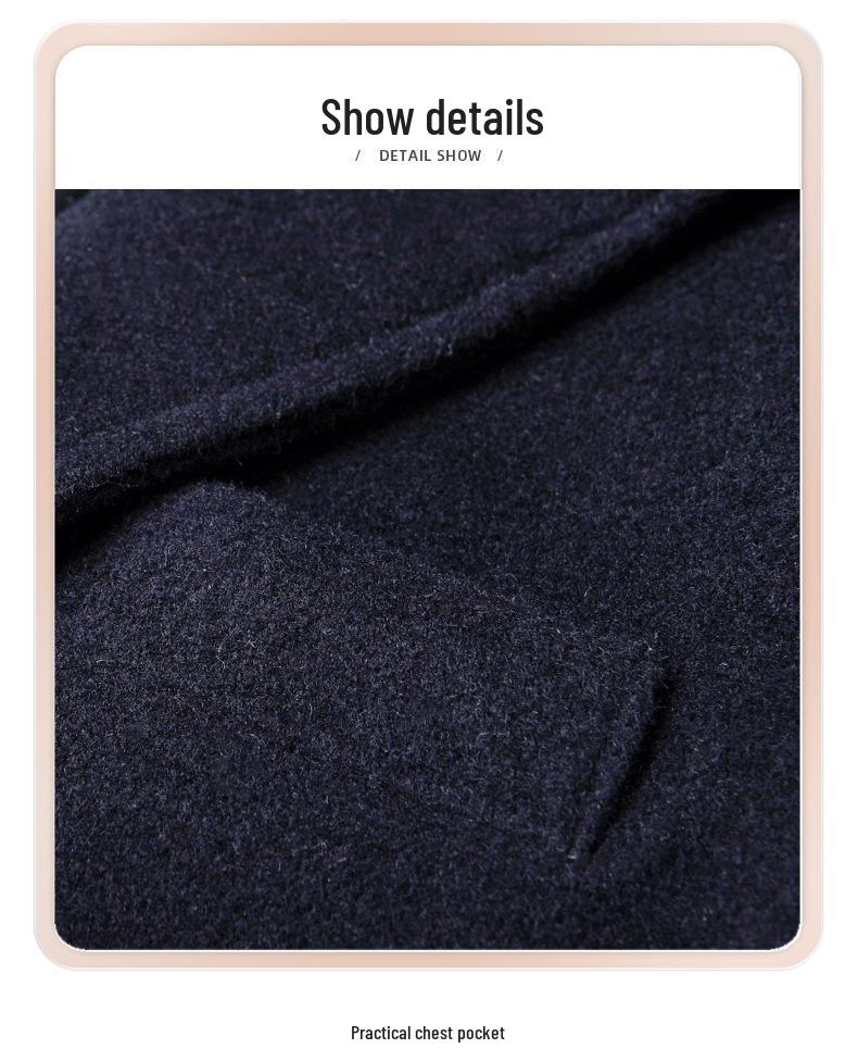 New Men's Wool Blend Business Casual Suit Jacket for Autumn and Spring - Iron-Free, Perfect for Middle-Aged Dads