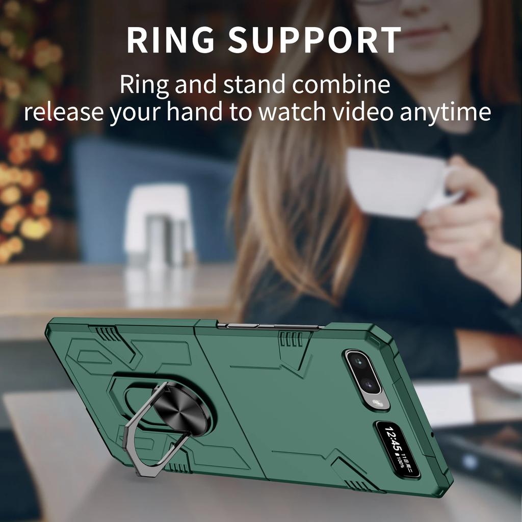 Anti-Drop Finger Ring Folding Coque Case for Samsung Galaxy Z Flip 3 5 2 Flip5 Flip2 Flip4 Flip 4 Flip3 5G Hard Cover Fundas