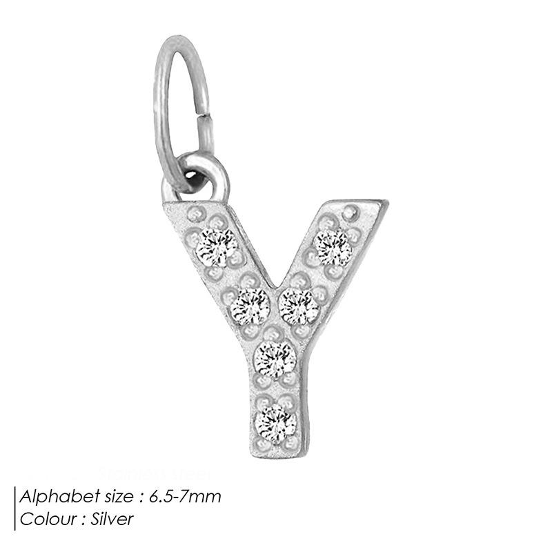 Europäischer & Amerikanischer Vollpavé Diamant Edelstahl Buchstabenanhänger mit DIY Zirkon Halskette & Armband Optionen