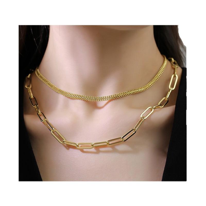 Trendy And Cold Wind Stacked Chain, Temperament Snake Bone Chain Sexy Necklace