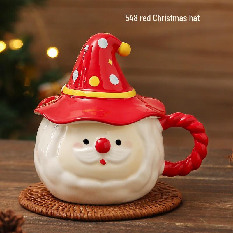 Креативная керамическая кружка-снеговик на Рождество с крышкой, 400 мл
