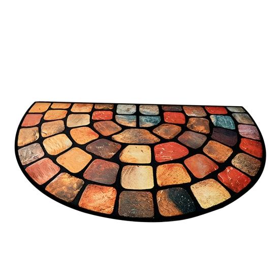 

Half Circle Door Mat Non-Slip Retro Welcome Mat Washable Semi-Circle Colorful Entrance Doormat for Indoor Outdoor Entryway Patio Front Door 40*60cm