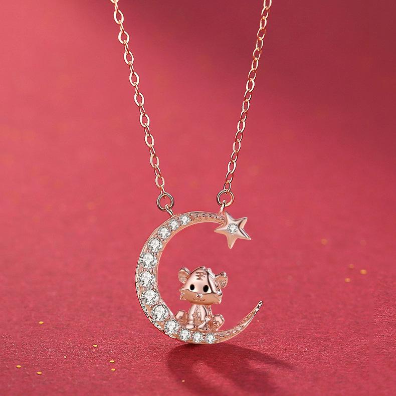 

Ожерелье Тигра для женщин в Двенадцати Знаках Зодиака, Год Быка, Год Движения с подвеской на ключицу, цепочка на шею