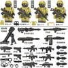 Bausteine, Spezialeinheiten, Humanoide, Polizei, Soldaten, Militärfiguren, Waffen, Mörser und Zusammenbau-Jungen-Spielzeug.