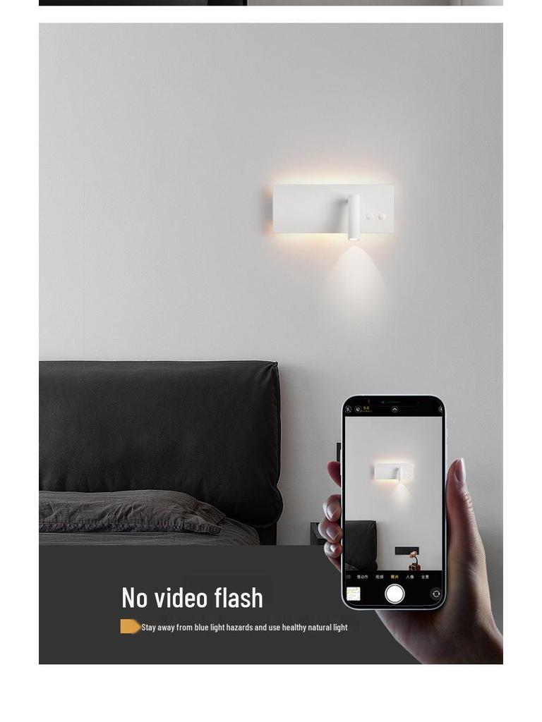USB Wall Lamp: Modern LED Bedside Reading Light for Living Room, Guest Room, or Hotel