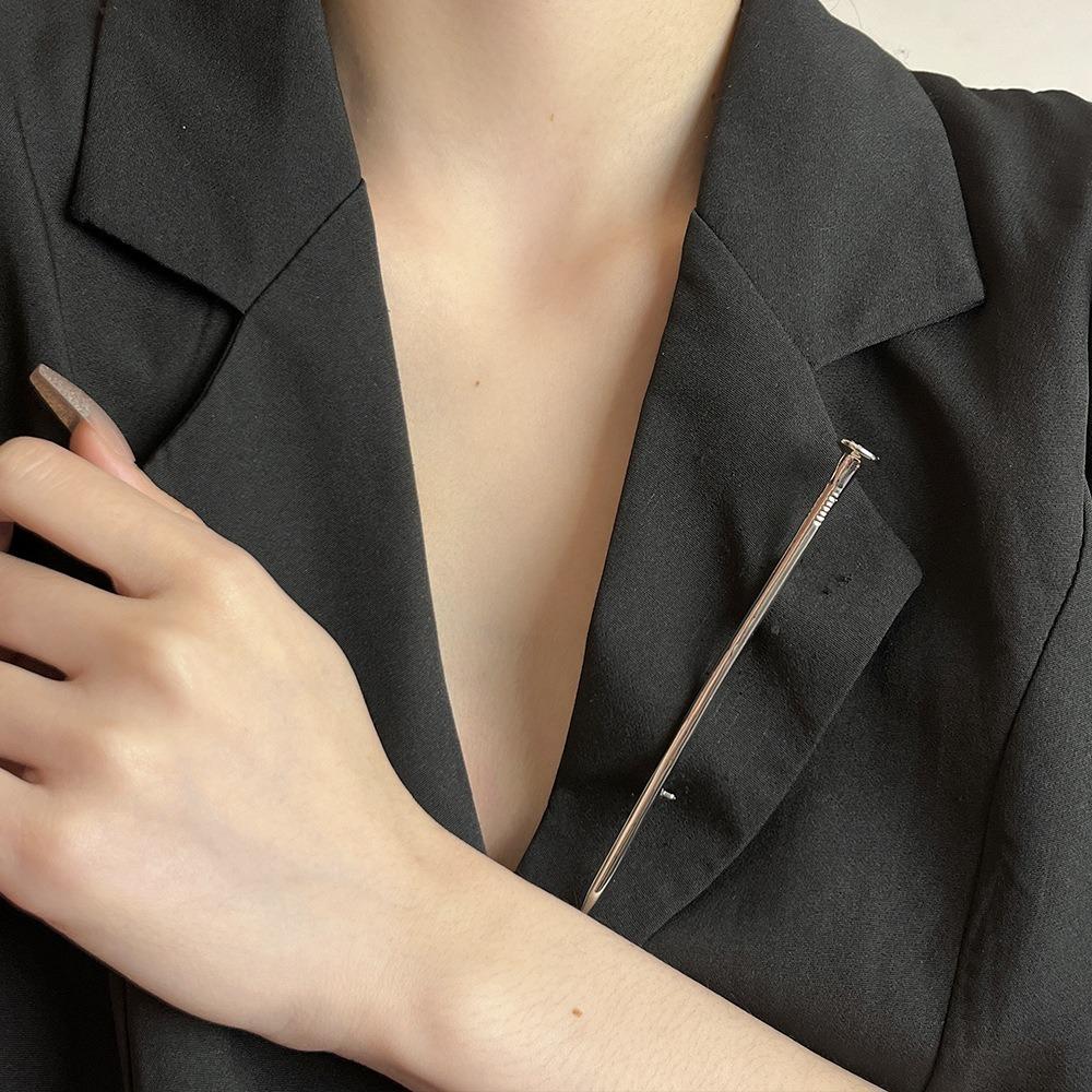 Metal Nail Brooch Solid color Exquisite Pins Minimalist Suit Corsage Pins  Clothing Accessories