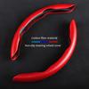 RAYFONE 2 Halves Car Steering Wheel Cover 38cm 15inch Carbon Fiber  Material Wheel Booster Cover Anti-skid Accessories 6 Colors